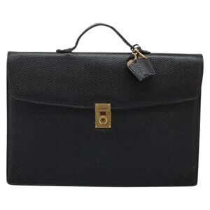 LOEWE Anagram Business Bag Leather Black